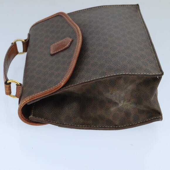 CELINE Macadam Canvas Hand Bag Pvc Leather Brown Gold - Picture 5 of 12